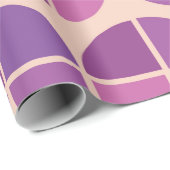 Mittelalterliche moderne geometrische rosa Lila Geschenkpapier (Rolleneckpunkt)