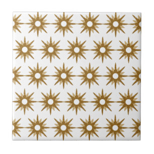 Mittelalterliche moderne Gold-Sternenexplosion Mus Fliese