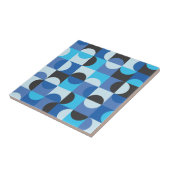 Mittelalterliche Moderne Halbkreise Blue Turqouise Fliese (Seite)