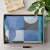 Mittelalterliche Moderne Halbkreise Blue Turqouise Seidenpapier (Geschenk)