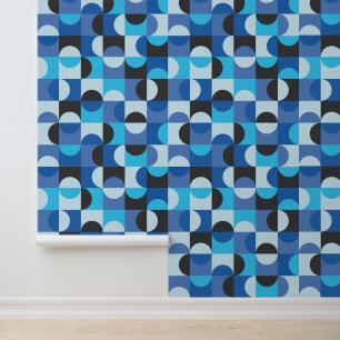 Mittelalterliche Moderne Halbkreise Blue Turqouise Tapete