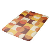 Mittelalterliche Moderne Halbkreise gelb und orang Badematte (Schrägansicht)