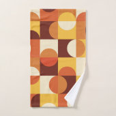 Mittelalterliche Moderne Halbkreise gelb und orang Badhandtuch Set (Handtuch)