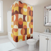 Mittelalterliche Moderne Halbkreise gelb und orang Duschvorhang (Beispiel)