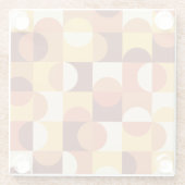 Mittelalterliche Moderne Halbkreise gelb und orang Glasuntersetzer (Rückseite)