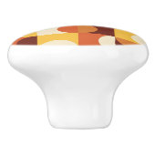 Mittelalterliche Moderne Halbkreise gelb und orang Keramikknauf (Seitenansicht)