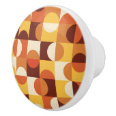 Mittelalterliche Moderne Halbkreise gelb und orang Keramikknauf (Rechts)