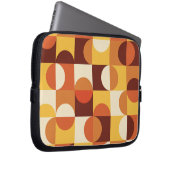 Mittelalterliche Moderne Halbkreise gelb und orang Laptopschutzhülle (Vorne Rechts)