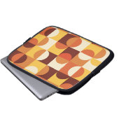 Mittelalterliche Moderne Halbkreise gelb und orang Laptopschutzhülle (Vorne Knopf)