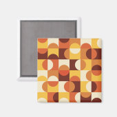 Mittelalterliche Moderne Halbkreise gelb und orang Magnet (Vorderseite/Rückseite)