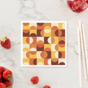 Mittelalterliche moderne Halbkreise Gelb und Orang Serviette