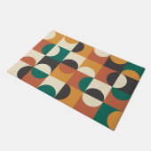 Mittelalterliche Moderne Halbkreise grün und orang Fußmatte (Schrägansicht)