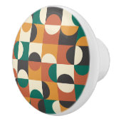 Mittelalterliche Moderne Halbkreise grün und orang Keramikknauf (Rechts)