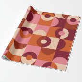 Mittelalterliche moderne Halbkreise rosa braun ora Geschenkpapier (Ungerollt)