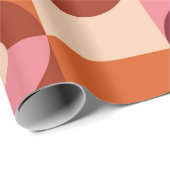 Mittelalterliche moderne Halbkreise rosa braun ora Geschenkpapier (Rolleneckpunkt)