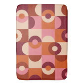 Mittelalterliche moderne Halbkreise rosa orange Badematte (Vorderseite Vertikal)