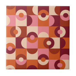 Mittelalterliche moderne Halbkreise rosa orange Fliese