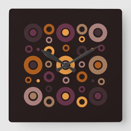 Mittelalterliche, moderne Herbstgeometrie Quadratische Wanduhr (Vorderseite)