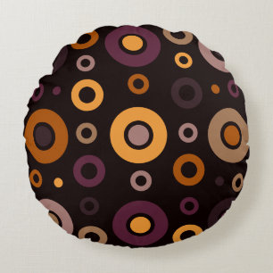 Mittelalterliche, moderne Herbstgeometrie Rundes Kissen