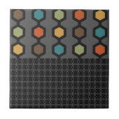 Mittelalterliche moderne Hexagons schwarz farbenfr Fliese (Vorderseite)