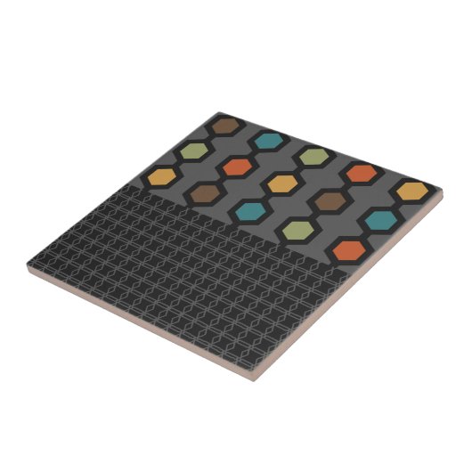 Mittelalterliche moderne Hexagons schwarz farbenfr Fliese (Seite)