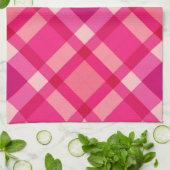 Mittelalterliche Moderne Kariert, Fuchsia Pink und Geschirrtuch (Gefaltet)