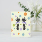 Mittelalterliche moderne Katze Postkarte (Stehend Vorderseite)