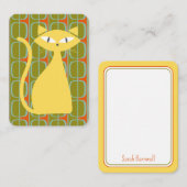 Mittelalterliche moderne Katze über geometrisches  Mitteilungskarte (Vorne/Hinten)
