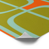 Mittelalterliche moderne Katze über geometrisches Poster (Ecke)