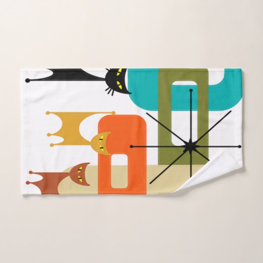 Mittelalterliche moderne Katzen Badhandtuch Set (Handtuch)