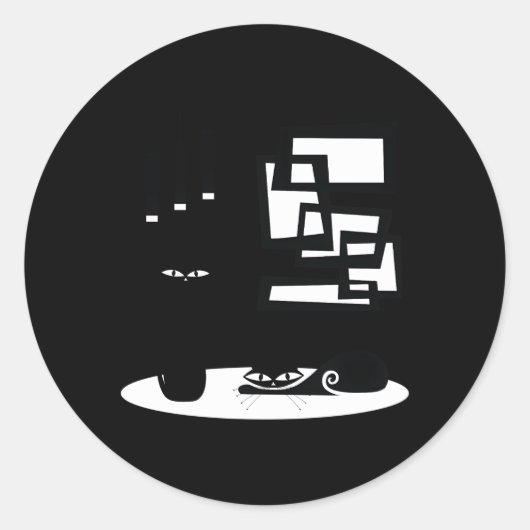 Mittelalterliche moderne Katzen und Atomen Runder Aufkleber (Vorderseite)