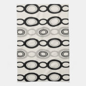 Mittelalterliche moderne Kettenlinks Schwarz Grau Geschirrtuch (Vertikal)