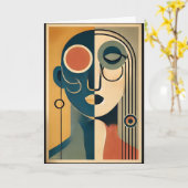 Mittelalterliche Moderne Kunst Abstrakt Nonkonform Karte (Gelbe Blume)