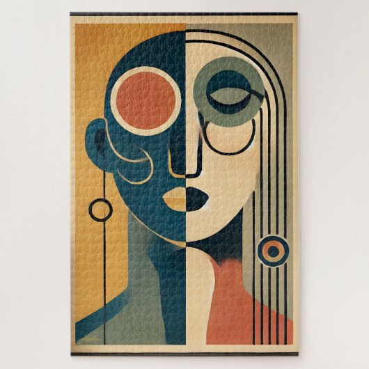 Mittelalterliche Moderne Kunst Abstrakt Nonkonform Puzzle (Vertikal)