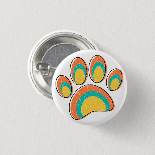 Mittelalterliche moderne Kunst Hundeschlitten druc Button (Vorne & Hinten)