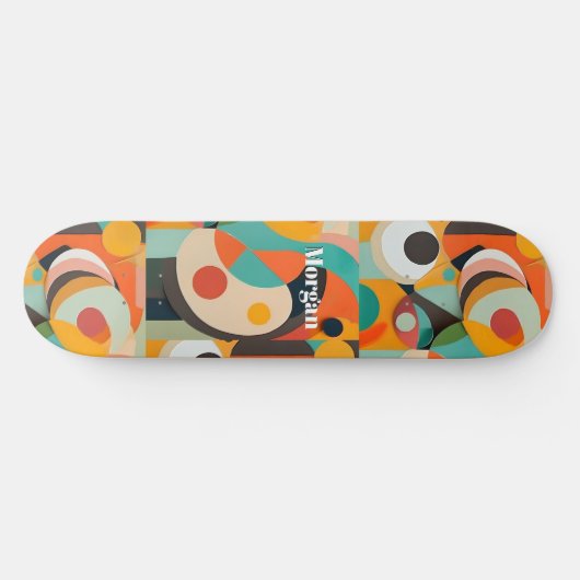 Mittelalterliche moderne Kunst, Name oder Monogram Skateboard (Horizontal)