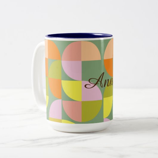 Mittelalterliche Moderne, leuchtende Farben Frisch Zweifarbige Tasse (Vorderseite Links)
