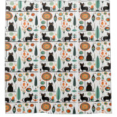 Mittelalterliche, moderne, lustige Weltraumkatzen Duschvorhang (Vorderseite)