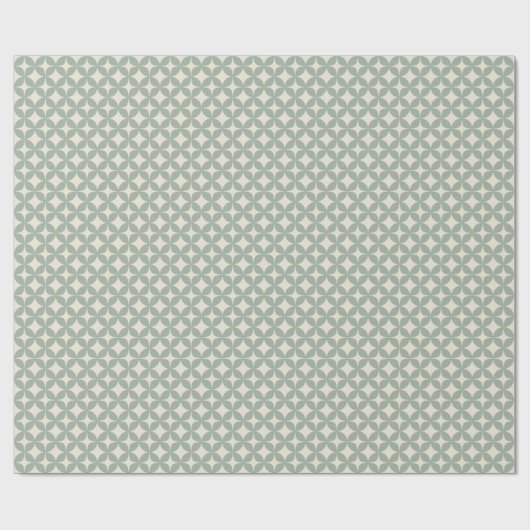 Mittelalterliche moderne matte grüne Geometrie Geschenkpapier (Flach)