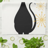 Mittelalterliche moderne MCM Coole schwarze Katze Geschirrtuch (Gefaltet)