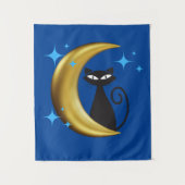 Mittelalterliche moderne MCM-Retro-Atomenkatze Wandteppich (Vorderseite)