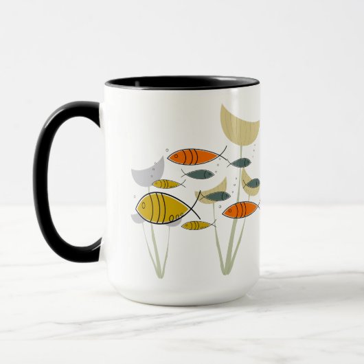 Mittelalterliche moderne MCM Retro-Pflanze Fische Tasse (Links)