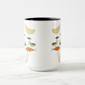 Mittelalterliche moderne MCM Retro-Pflanze Fische Tasse (Zentrum)
