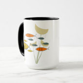 Mittelalterliche moderne MCM Retro-Pflanze Fische Tasse (Vorderseite Links)