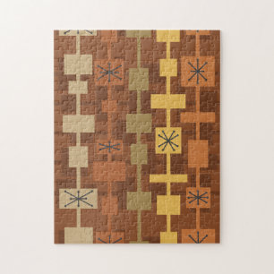 Mittelalterliche Moderne mehrfarbige Braun Puzzle