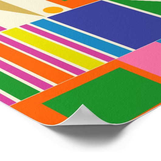 Mittelalterliche moderne, modulare, farbenfrohe Ge Poster (Ecke)