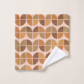 Mittelalterliche Moderne Muster orange braun Badhandtuch Set (Waschlappen)