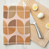 Mittelalterliche Moderne Muster orange braun Geschirrtuch (Viertel Falte)