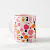 Mittelalterliche Moderne Muster Pastel Bohemische  Zweifarbige Tasse (Vorderseite Links)