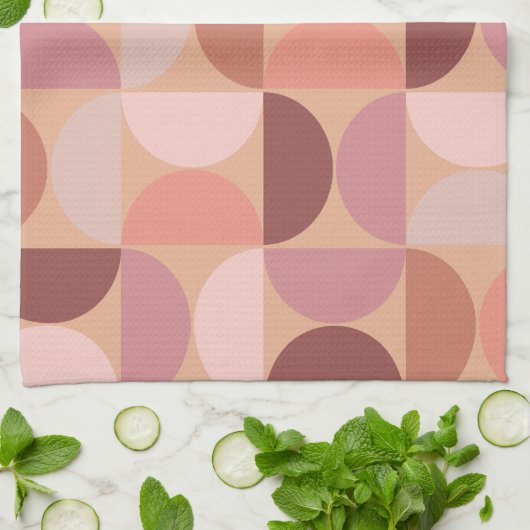 Mittelalterliche Moderne Muster Peach Fuzz Geschirrtuch (Gefaltet)